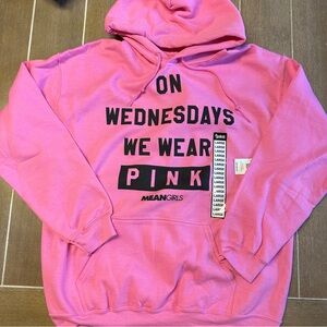 Spencer's Pink Mean Girls Hoodie On Wednesdays We Wear Pink